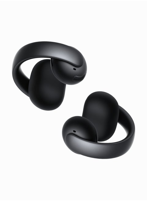 AeroClip by Anker, Open-Ear Earbuds, Clip-On Headphones, Adaptive Comfort, Clear Calls with 4 Mics and AI, Stable Fit, 12mm Drivers for Powerful Bass, Hi-Res, Open-Ring Design Black