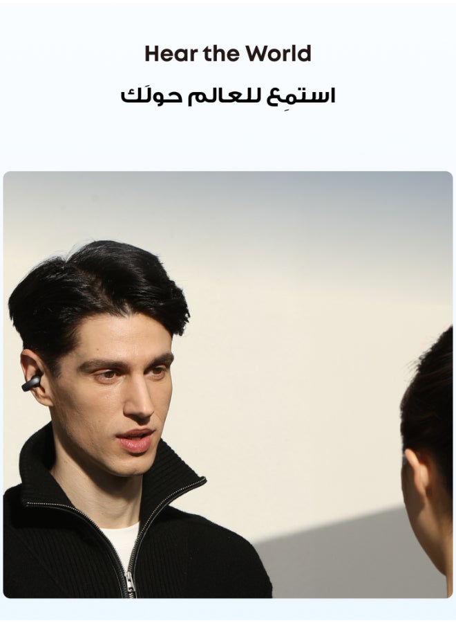 Soundcore AeroClip by Anker, Open-Ear Earbuds, Clip-On Headphones, Adaptive Comfort, Clear Calls with 4 Mics and AI, Stable Fit, 12mm Drivers for Powerful Bass, Hi-Res, Open-Ring Design Black - Image 4