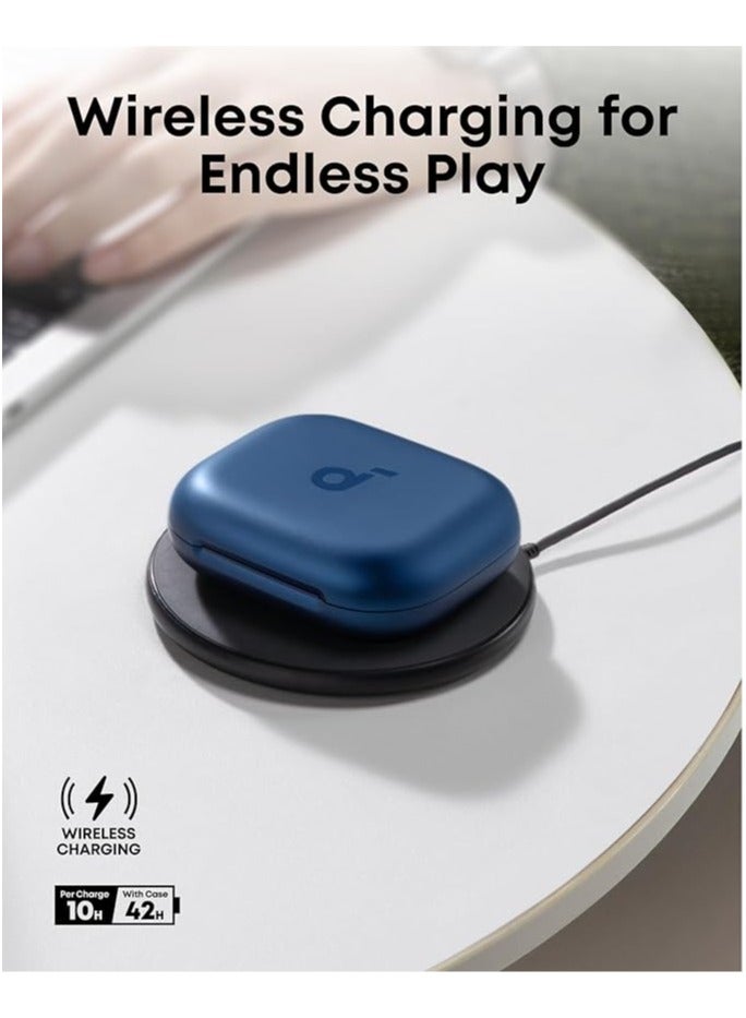 AeroFit 2 by Anker, Open-Ear Headphones, Adjustable Ear Hooks, Snug Fit, Rich Bass, Hi-Res Wireless Audio, 42H Play, Bluetooth 5.4, Wireless Charging, IP55, AI Clear Calls, Open-Ear Earbuds Blue