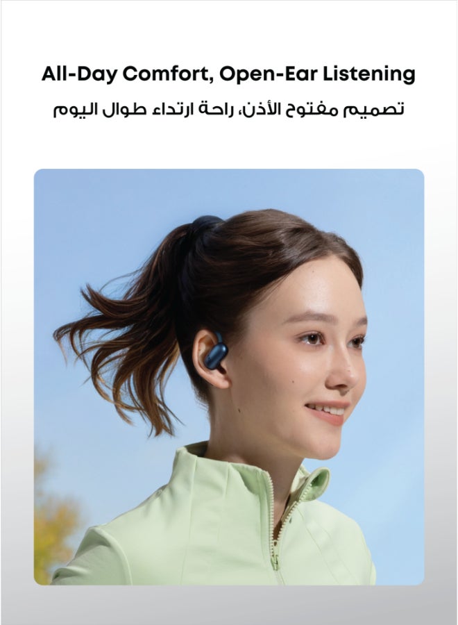 ساوند كور AeroFit 2 من أنكر، سماعات أذن مفتوحة، خطافات أذن قابلة للتعديل، ملائمة بشكل مريح، صوت جهير غني، صوت لاسلكي عالي الدقة، 42 ساعة تشغيل، بلوتوث 5.4، شحن لاسلكي، IP55، مكالمات واضحة بالذكاء الاصطناعي، سماعات أذن مفتوحة - Image 3