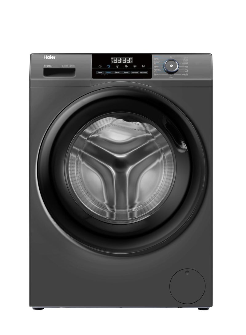 هاير 8 KG Front Loading Washing Machine, 1400 RPM, BLDC Inverter Motor, Laser Welding, Steam, Silver 8 kg HW80-BP14929AS6 silver  - Image 1