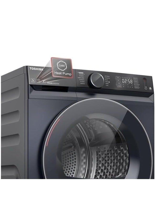 توشيبا Dryer Heat Pump 10.2 kg BLDC Inverter Motor, UV Sterilization Anti-Crease Smart Wi-Fi Dark Gray Model TD-BK112GHEG(MK) 10.2 kg TD-BK112GHEG(MK) Morandi Grey  - Image 4