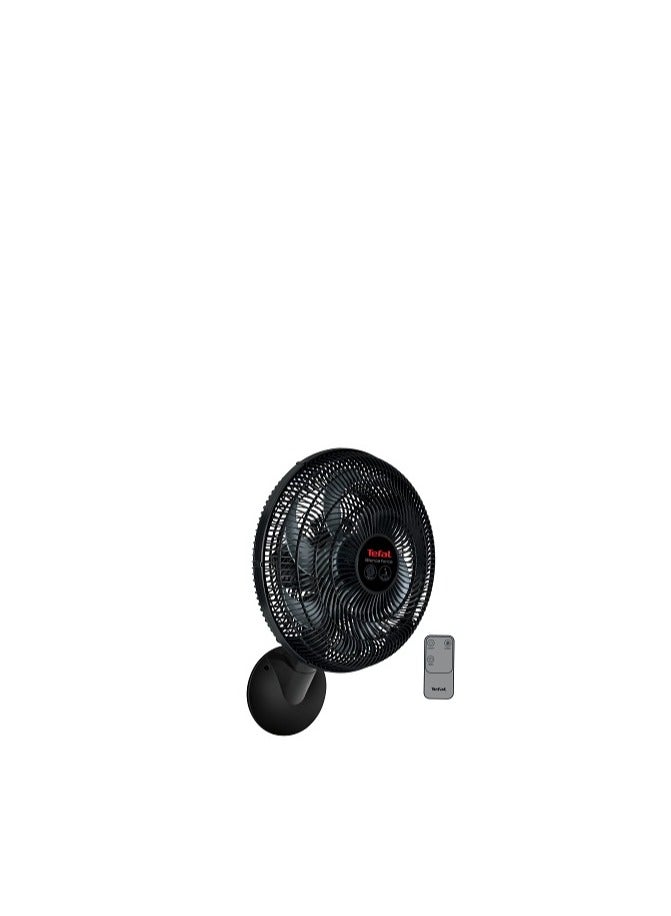 Tefal - Tefal Silence Force Wall Fan With Remote Control, 16 Inch, 3 Speeds, Black - VG4151EE 75 W VG4151EE Black - Image 1