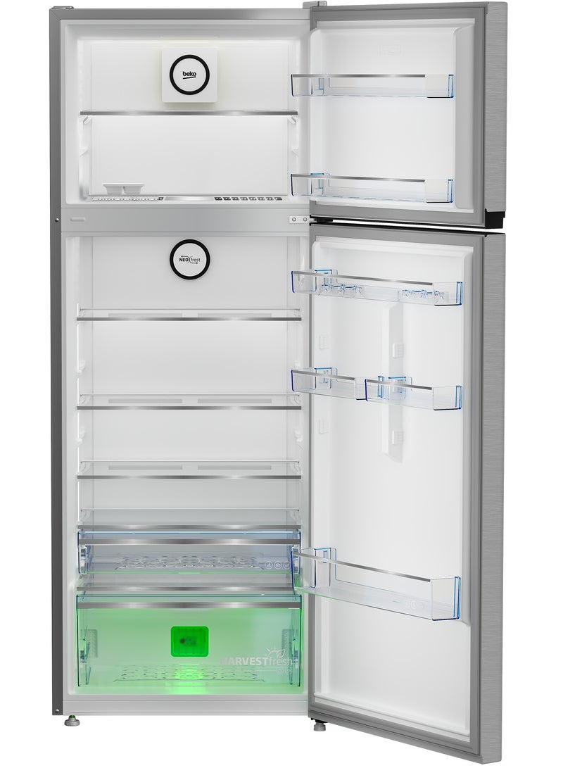 Beko - Beko No Frost Refrigerators - 406 Liters Net - Top Freezer - Dual Cooling - Pro Smart Inverter Compressor - 70 cm Width - Harvest Fresh Technology RDNE455M20XBIDEG Brushed Silver - Image 1