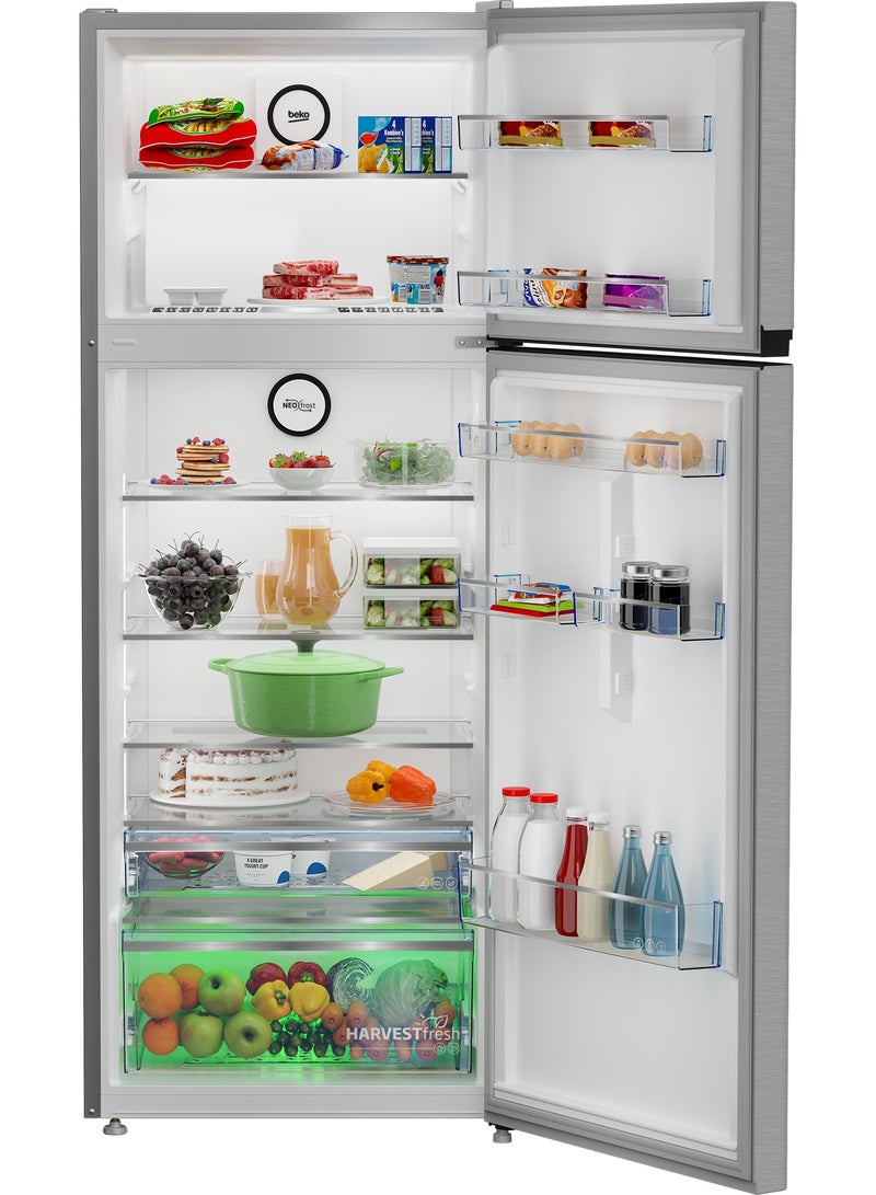 Beko - Beko No Frost Refrigerators - 406 Liters Net - Top Freezer - Dual Cooling - Pro Smart Inverter Compressor - 70 cm Width - Harvest Fresh Technology RDNE455M20XBIDEG Brushed Silver - Image 1