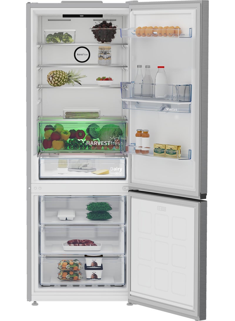 Beko - Beko No Frost Refrigerator - Combi (Bottom Freezer) - 490 Liters Net Capacity - Pro Smart Inveter Compressor - Harvest Fresh Technology B5RCNE565HXPE Titanium Inox - Image 1