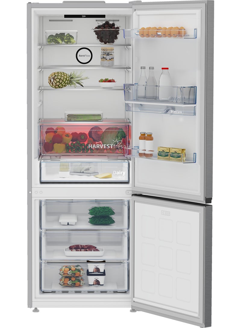 Beko - Beko No Frost Refrigerator - Combi (Bottom Freezer) - 490 Liters Net Capacity - Pro Smart Inveter Compressor - Harvest Fresh Technology B5RCNE565HXPE Titanium Inox - Image 1