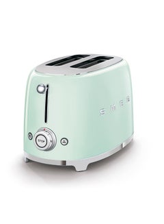 smeg Smeg Tsf01Pguk, 50's Retro Style 2 Slice Toaster,6 Browning Levels,2 Extra Wide Bread Slots, Defrost And Reheat Functions, Removable Crumb Tray, Pastel Green, 950 W Tsf01Pguk green  - Image 1