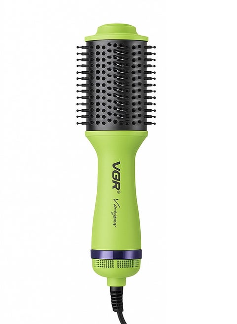 3 in 1 Hot Hair Styling Brush V-415, Drying, Straightening and Curling Hair, Wide Head with Smartly Distributed Teeth for Smooth Combing, Balanced Heat Distribution, Suitable for All Hair Types, Whether Fine, Thick or Wavy, Suitable for Home Use LIGHT GREEN