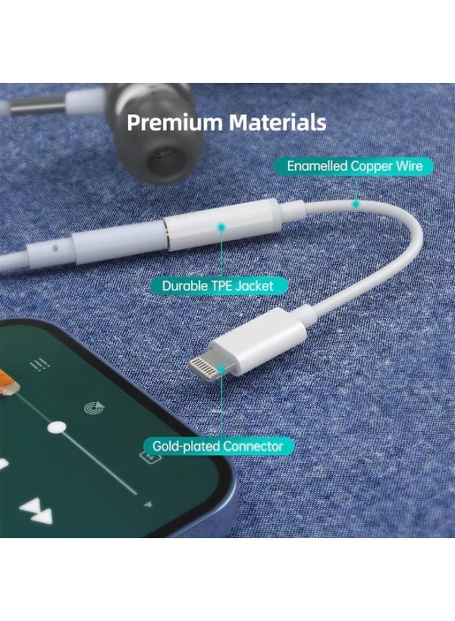 تشوتيك Lightning to 3.5mm Audio Jack AUX005 white - Image 3