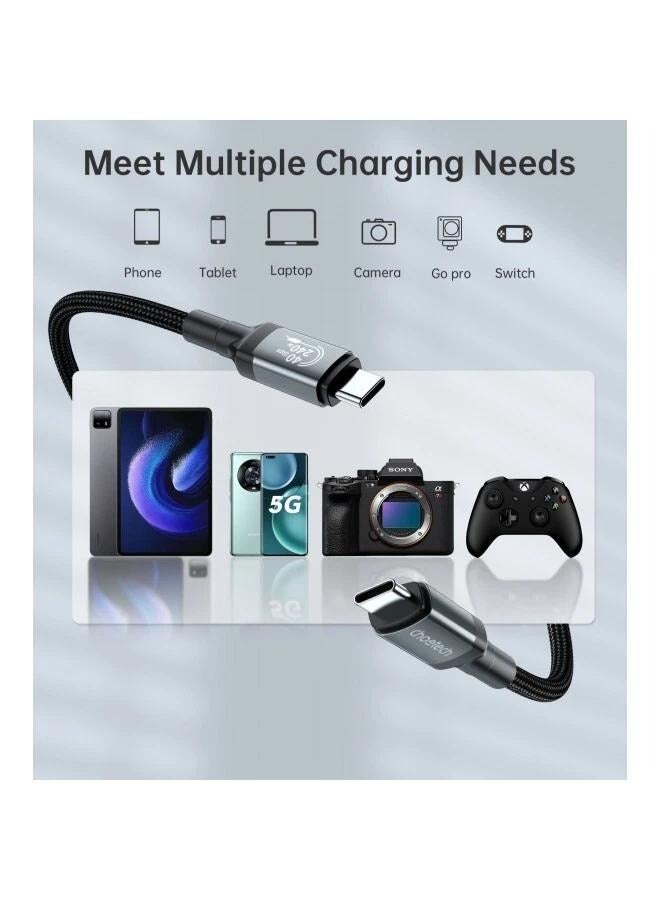 USB-C to USB-C 240W Super Fast Speed USB 4.0 Gen3 Charging & data Cable 5A, 1.2M Gray