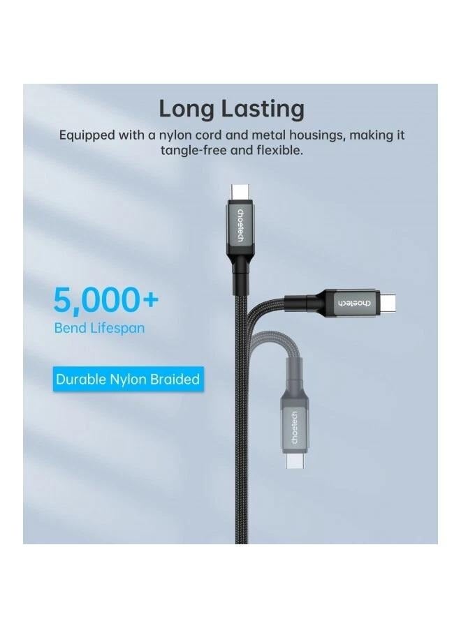USB-C to USB-C 240W Super Fast Speed USB 4.0 Gen3 Charging & data Cable 5A, 1.2M Gray