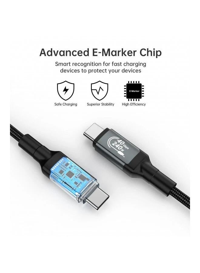 USB-C to USB-C 240W Super Fast Speed USB 4.0 Gen3 Charging & data Cable 5A, 1.2M Gray