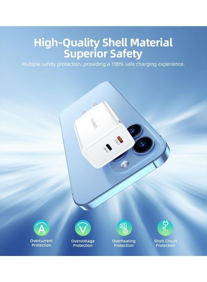تشوتيك 2x USB-C PD 65W GaN wall charger white - Image 5