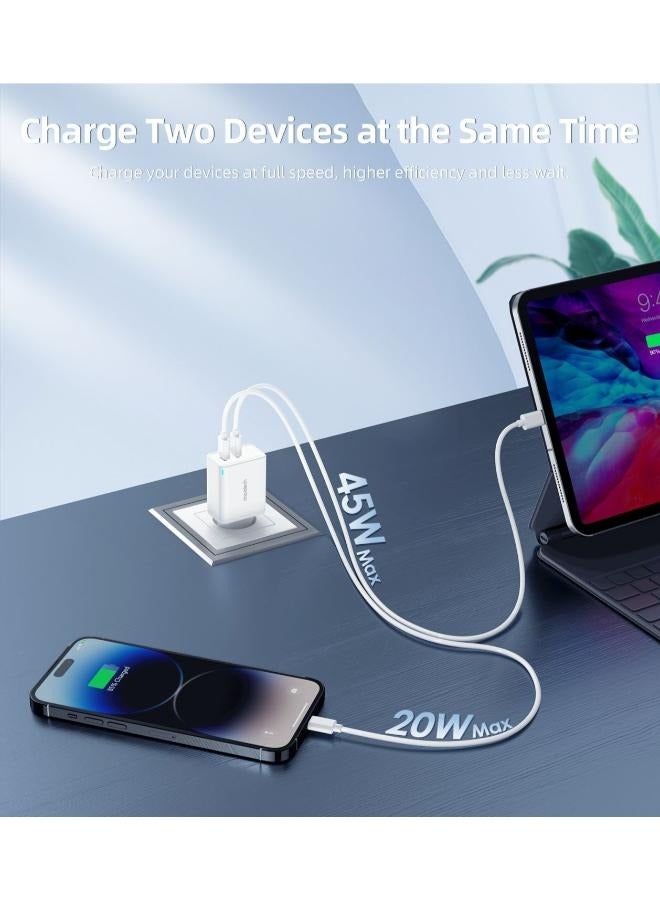 تشوتيك 2x USB-C PD 65W GaN wall charger white - Image 4