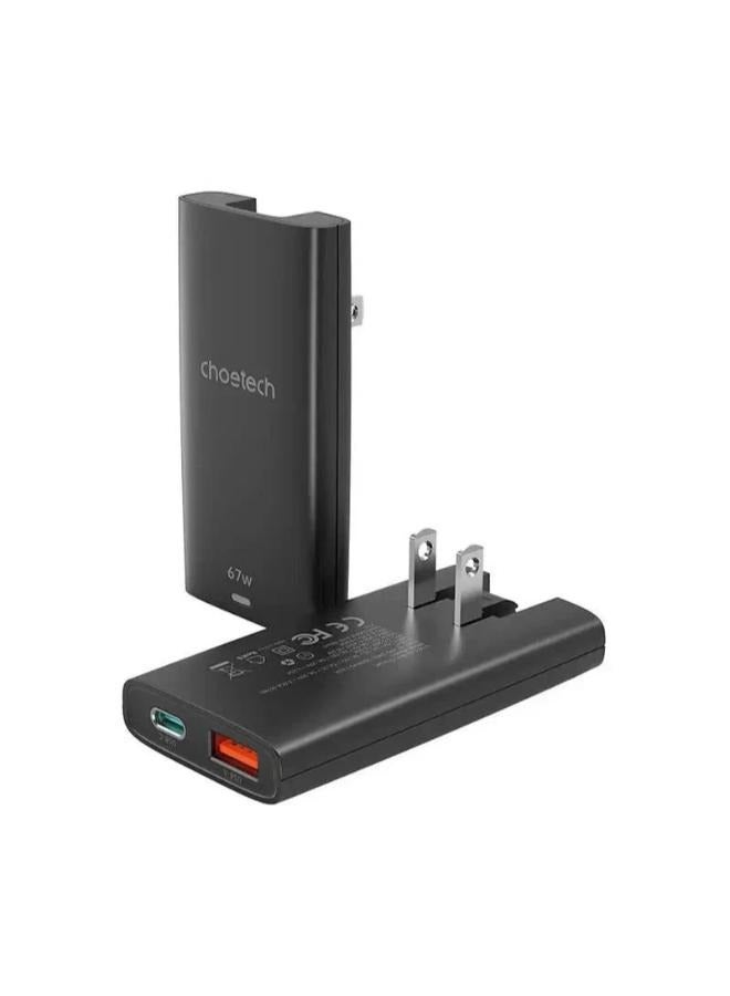 تشوتيك شاحن سفر صغير PD65W GaN USB-A + USB-C - Image 3