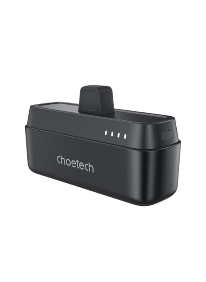 CHOETECH - 5000 mAh Power Bank, 5000mAh, 20W Fast Charging, Type-C Port, Small Size with holder black - Image 1
