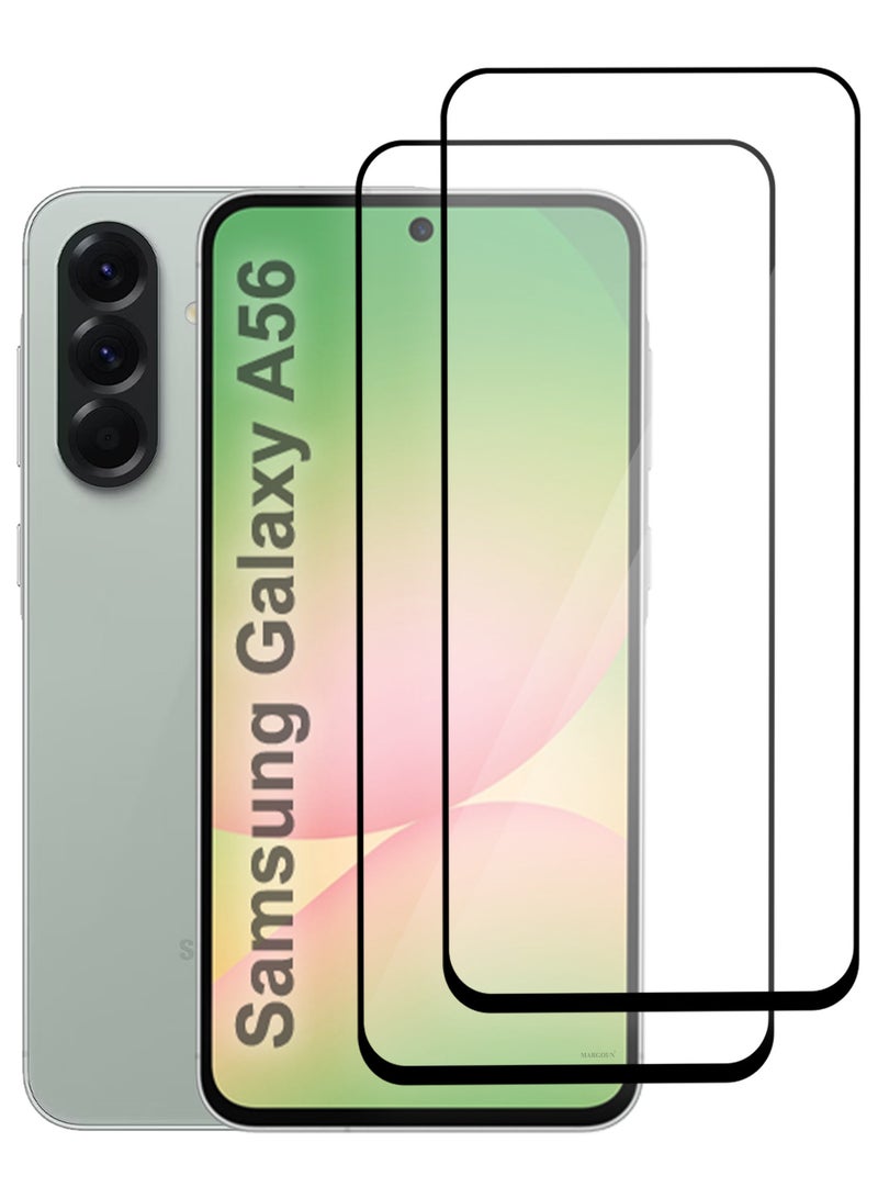 مارجون حماية شاشة سامسونج جالاكسي A56 - تغطية كاملة زجاج مقسى 9H | وضوح عالي | مضاد للبصمات | ملاءمة من الحافة إلى الحافة - Image 1