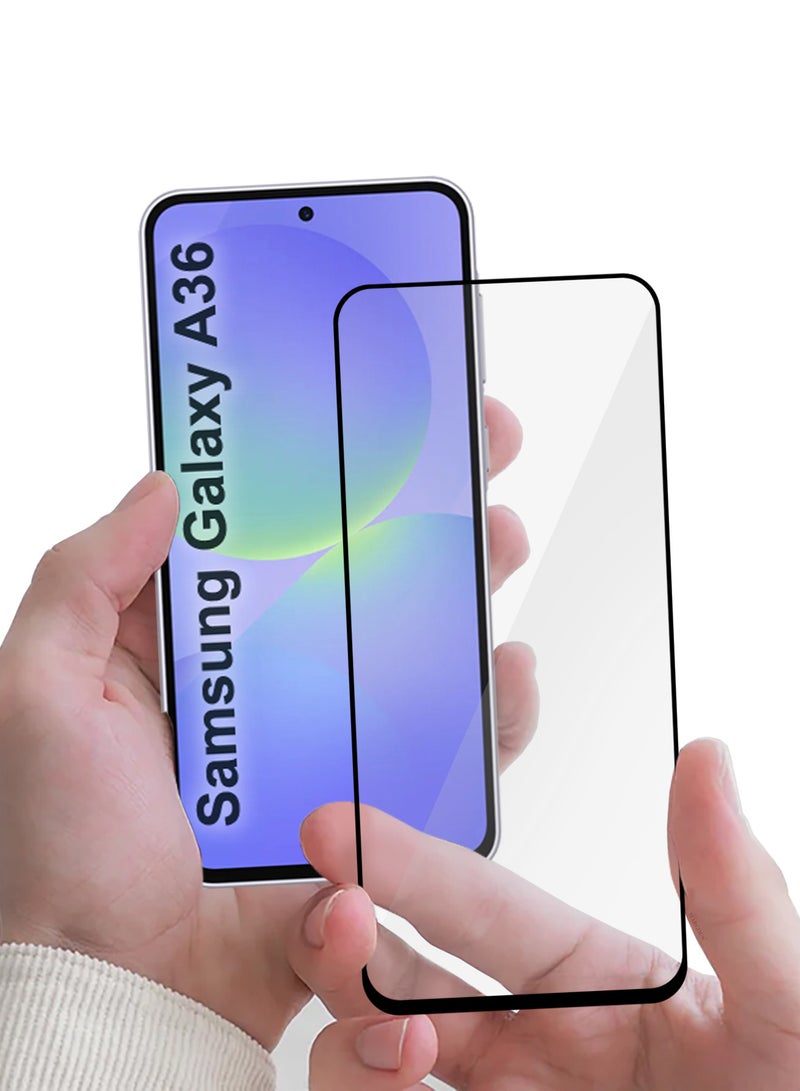 MARGOUN Samsung Galaxy A36 Screen Protector – Full Coverage 9H Tempered Glass | HD Clarity | Anti-Fingerprint | Edge-to-Edge Fit Side Black-1 - Image 4