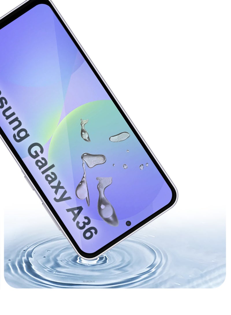 MARGOUN Samsung Galaxy A36 Screen Protector – Full Coverage 9H Tempered Glass | HD Clarity | Anti-Fingerprint | Edge-to-Edge Fit Side Black-1 - Image 2