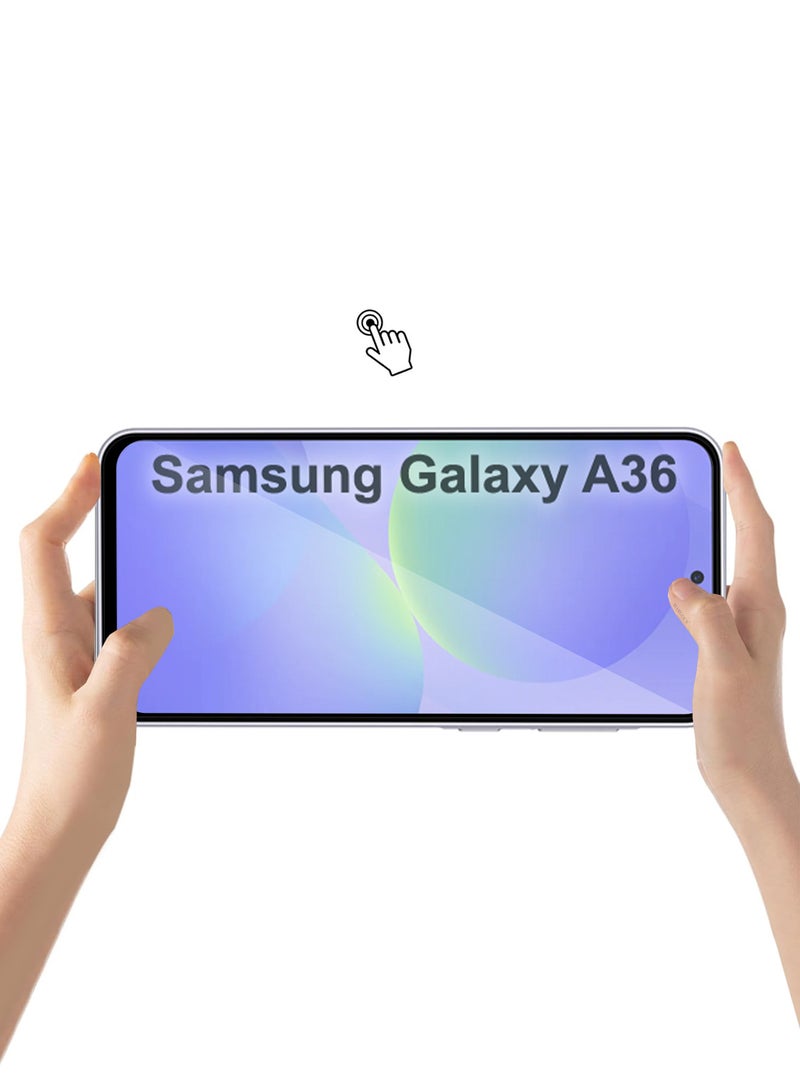MARGOUN Samsung Galaxy A36 Screen Protector – Full Coverage 9H Tempered Glass | HD Clarity | Anti-Fingerprint | Edge-to-Edge Fit Side Black-1 - Image 3