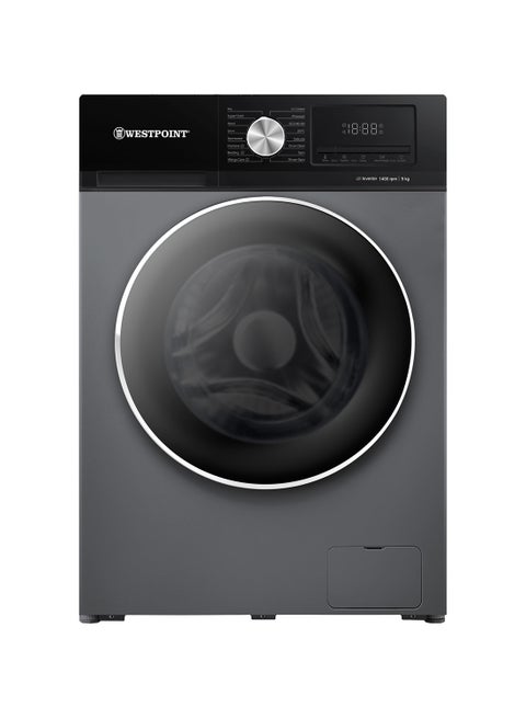 9 Kg Washing Machine, Front Loading Inverter, 16 Programs, LED Control Panel, Quick Wash WMT-914A25.DS Silver