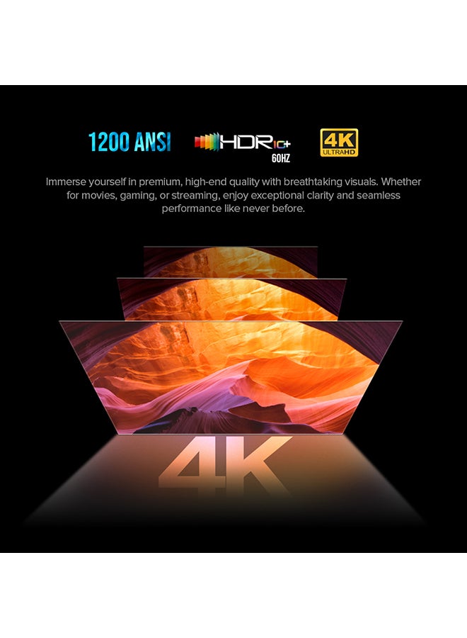 وونكت Pro Smart Android 12.0 Projector With 150 Inch Projector Screen 4K FHD 1080P,1200 ANSI [Auto Focus/Auto Keystone]Wifi 6 BT 5.0 [Fully Sealed] PROJ-WO-103-AN_SCR-05 black - Image 2