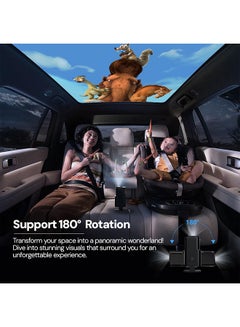 وونكت Mini Projector Android 13.0 With 120 Inch Projector Screen, Native 1080P,2.4/5G WiFi, Bluetooth 5.0, Auto Focus & Keystone,Video Projector PROJ-WO-100-AN_SCR-04 black  - Image 3