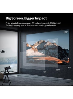وونكت Mini Projector Android 13.0 With 120 Inch Projector Screen, Native 1080P,2.4/5G WiFi, Bluetooth 5.0, Auto Focus & Keystone,Video Projector PROJ-WO-100-AN_SCR-04 black  - Image 4