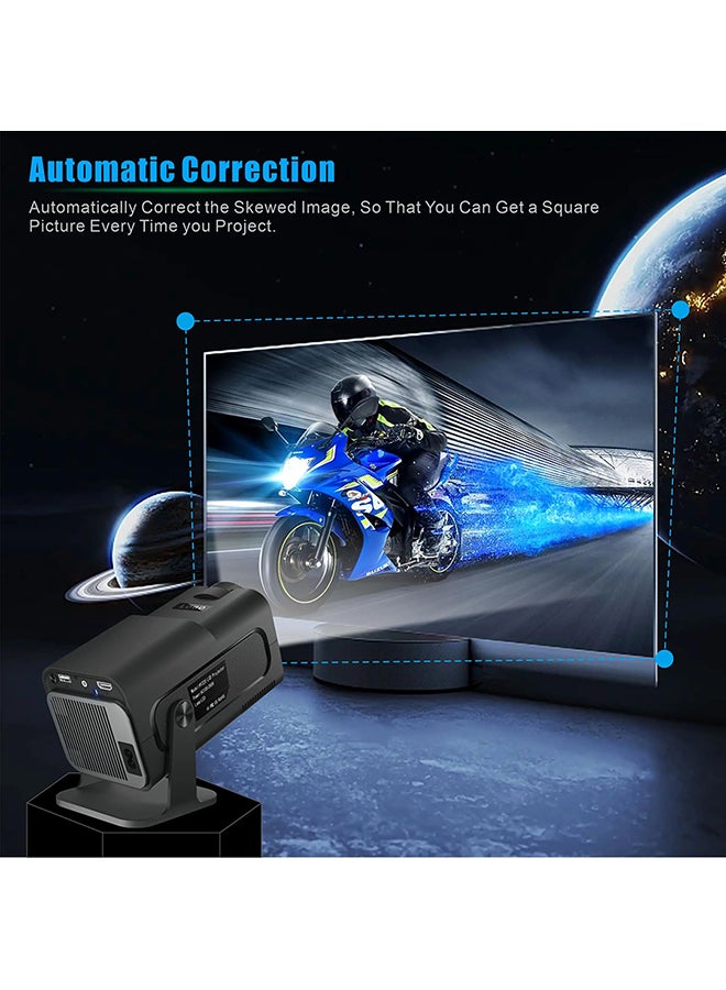 وونكت - Mini Andorid Projector With 100" Projector Screen,300 Lumens with WiFi 6,Auto Keystone 180 Degree Rotation Outdoor Video Projector PROJ-WO-88-AN_SCR-03 black - Image 1
