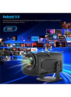 وونكت Mini Andorid Projector With 100" Projector Screen,300 Lumens with WiFi 6,Auto Keystone 180 Degree Rotation Outdoor Video Projector PROJ-WO-88-AN_SCR-03 black  - Image 2