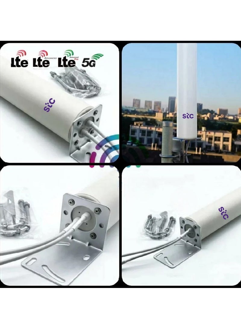 STC - 5G Network Booster External Antenna Outdoor, 2X2 MIMO 700-6000MHz, Upto 12DBI Cellular External Antenna SMA Plug with TS9, Gigacube Modem Router | White - Image 1