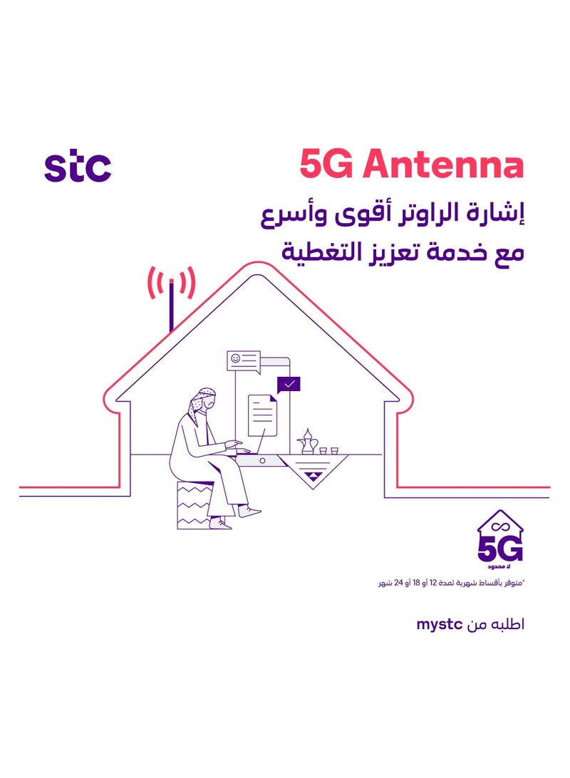 STC - 5G Network Booster External Antenna Outdoor, 2X2 MIMO 700-6000MHz, Upto 12DBI Cellular External Antenna SMA Plug with TS9, Gigacube Modem Router | White - Image 1