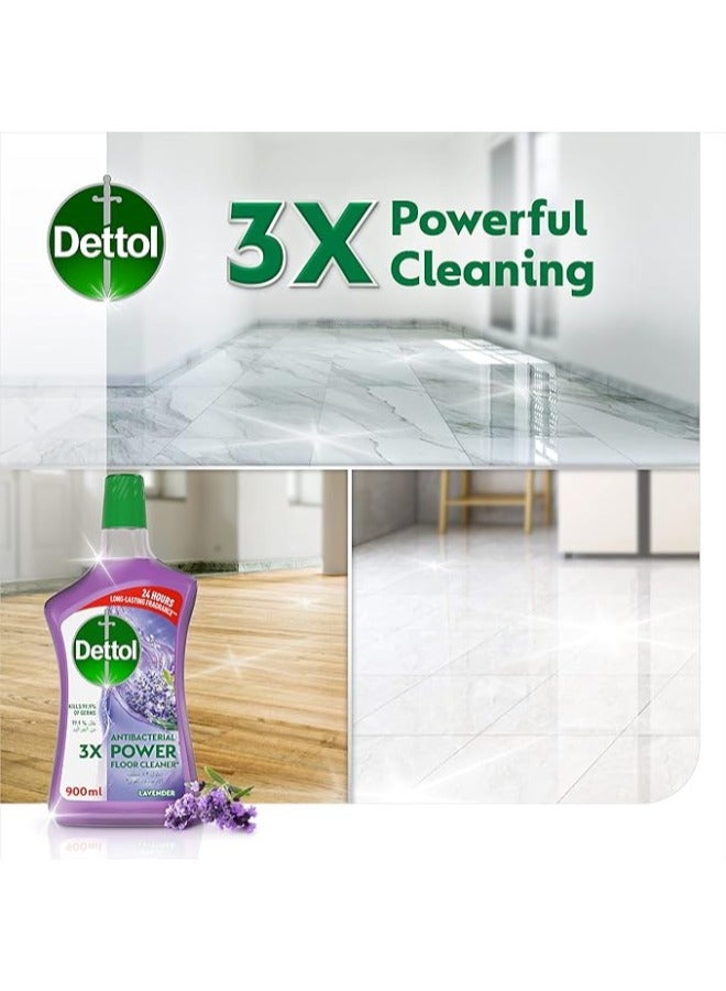 ديتول Lavender Antibacterial Power Floor Cleaner With 3 Times Powerful Purple 900ml  - Image 2