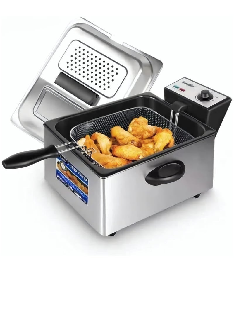 سونفير ترموستات قابل للتعديل للمقلاة الكهربائية العميقة 6 L 2400 W SF-1004 فضي  - Image 1