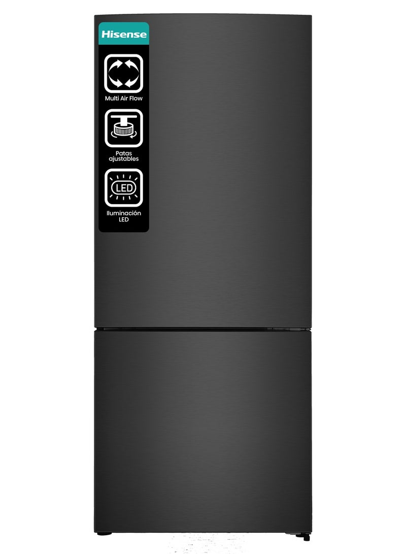 هايسنس Hisense Bottom Mount Refrigerator  Multi Air Flow, No Frost, Silent Operation Reversible Door Lighting, LED Interior Light Ultra-Fast Freezing 424 kW RB15N6FBX1 black  - Image 4
