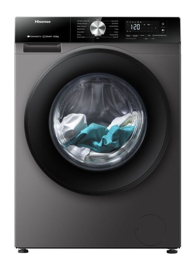 هايسنس Hisense Front Load Washer 10.5 kg WF3S1043BT WF3S1043BT Titanium Grey  - Image 1