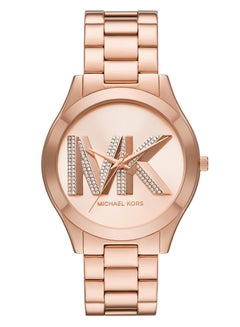 Michael Kors Women's Womens Slim Runway Three-Hand Rose Gold-Tone Stainless Steel Watch - MK4733  - Image 1