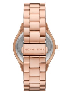 Michael Kors Women's Womens Slim Runway Three-Hand Rose Gold-Tone Stainless Steel Watch - MK4733  - Image 5