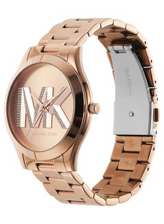 Michael Kors Women's Womens Slim Runway Three-Hand Rose Gold-Tone Stainless Steel Watch - MK4733  - Image 2