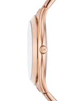 Michael Kors Women's Womens Slim Runway Three-Hand Rose Gold-Tone Stainless Steel Watch - MK4733  - Image 3
