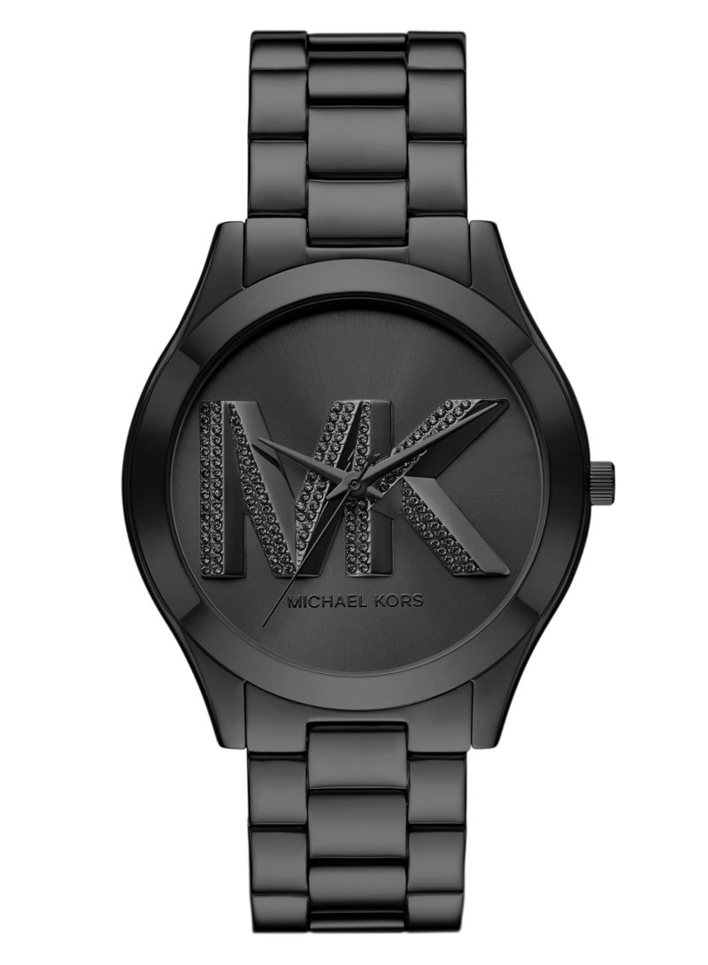 Michael Kors Girls' Women's Slim Runway Logo Black Stainless Steel Bracelet Watch - MK4734  - Image 1