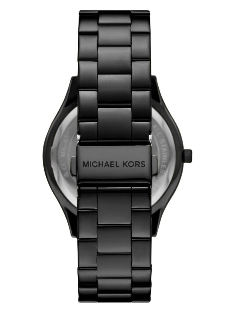 Michael Kors Girls' Women's Slim Runway Logo Black Stainless Steel Bracelet Watch - MK4734  - Image 5