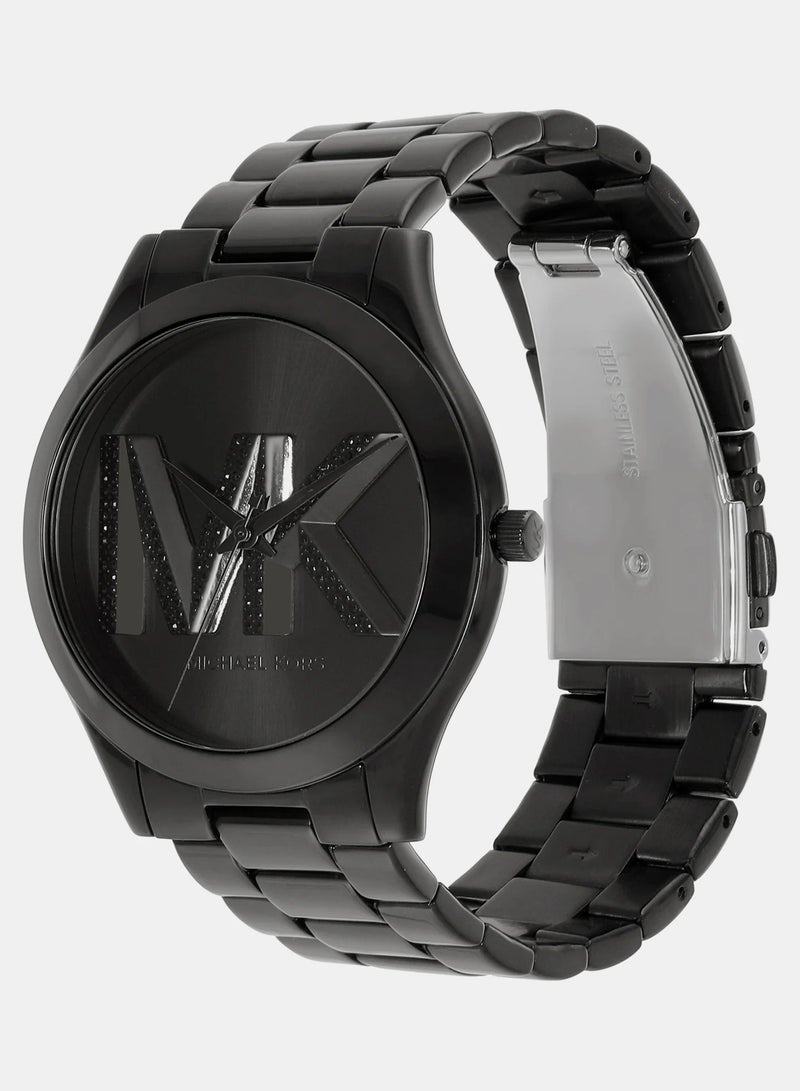 Michael Kors Girls' Women's Slim Runway Logo Black Stainless Steel Bracelet Watch - MK4734  - Image 3