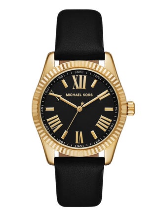 Women's Women's Lexington Three-Hand Black Leather Watch - MK4748 - pnsku/N70176348V/45/_/1747227157/a4ef3620-7322-4388-bf57-7203f1dc6112