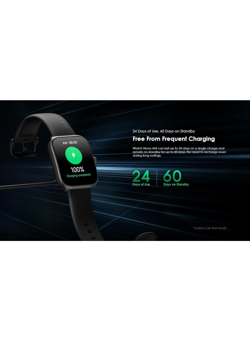 أورايمو - 340 mAh Watch Nova AM 2.01" AMOLED Screen Curved Cover Smart Watch Light Chrome - Image 1