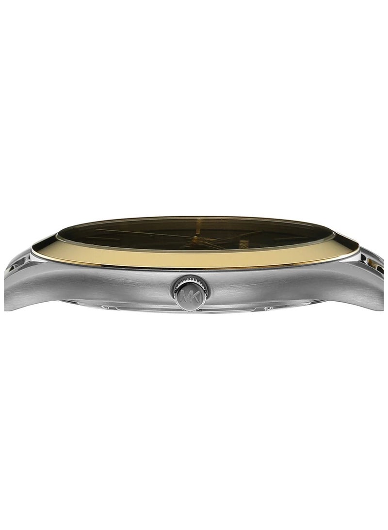 Michael Kors Men's Men's Slim Runway Three-Hand Two-Tone Stainless Steel Watch - MK9149  - Image 4