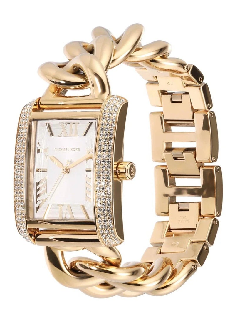 Michael Kors Women's Emery Analog White Dial Gold Tone Women's Watch - MK7300  - Image 3