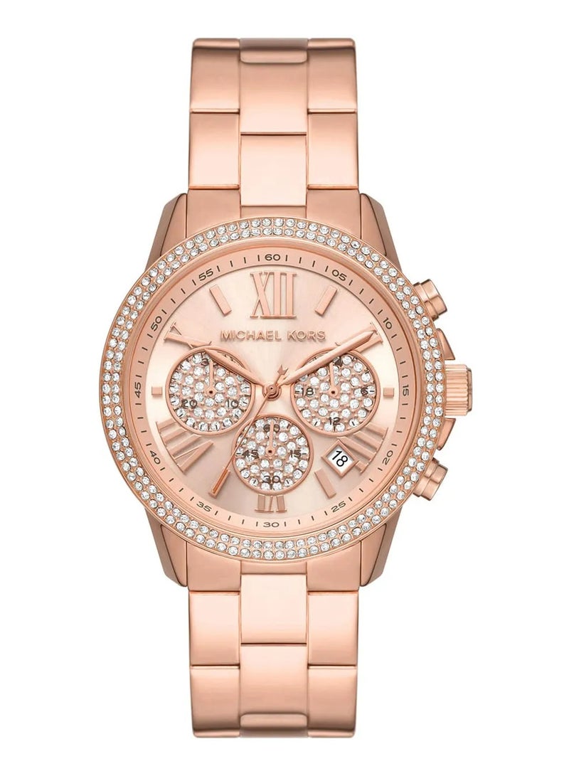 Michael Kors Women's Women's Bryn Pavé Quartz Rose Gold Dial Rose Gold Steel Strap Watch - MK7200 - Image 1
