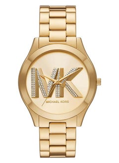 Michael Kors Women's Womens Slim Runway Three-Hand Gold-Tone Stainless Steel Watch MK4732  - Image 1